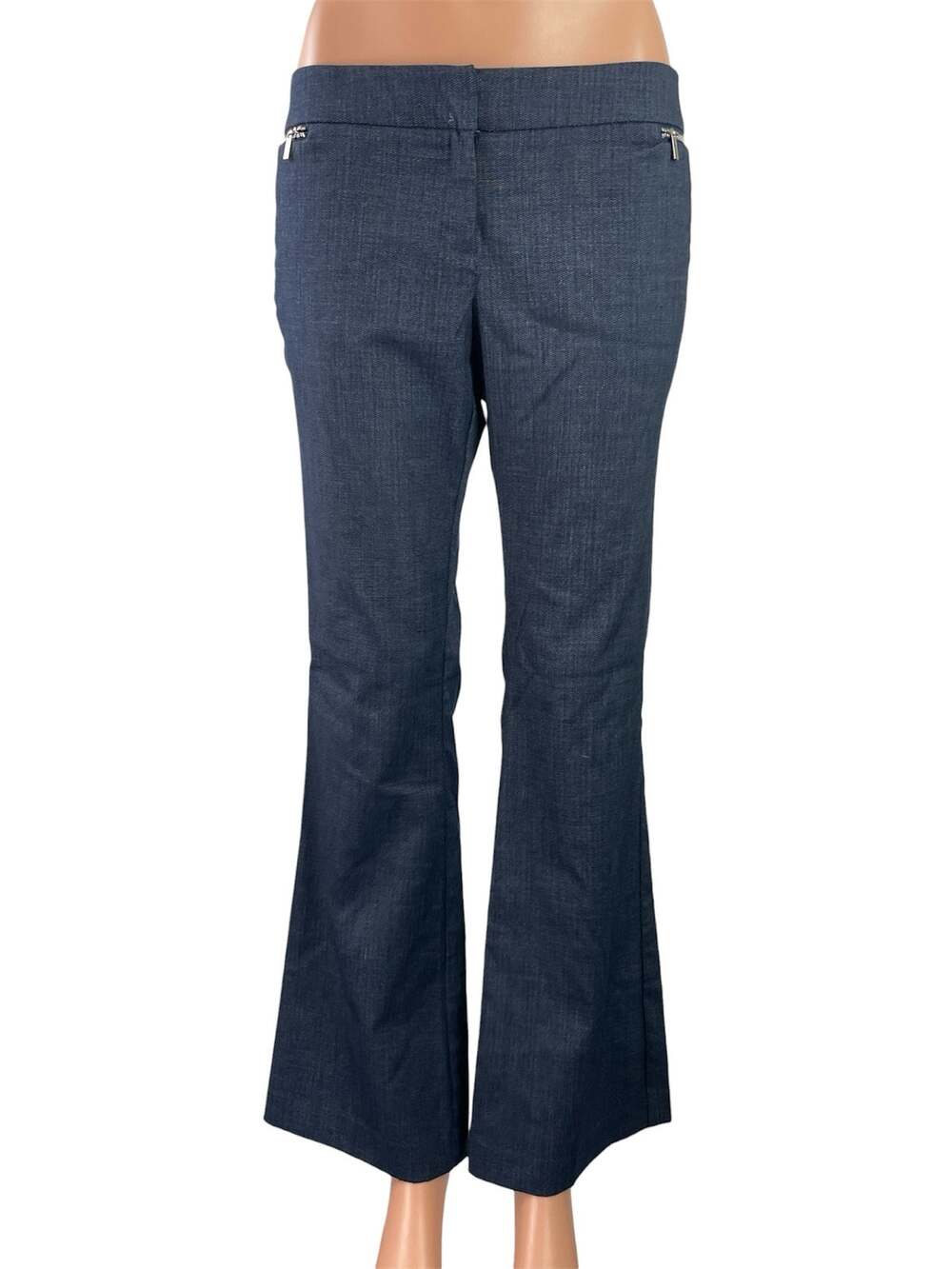 7th Avenue Women's Blue High Rise Flare Bootcut Bell Bottom Trousers Pants 6P